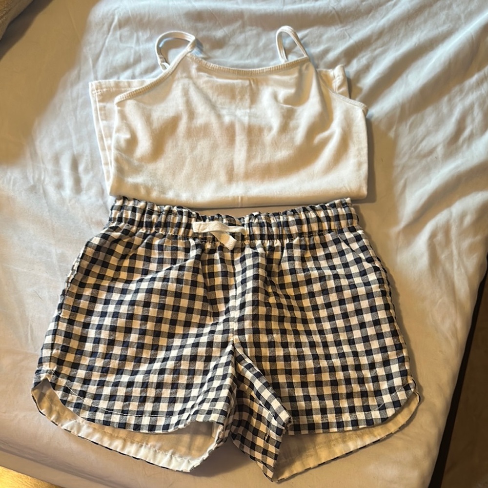 Cat & Jack White and Blue Gingham Kids Matching Set